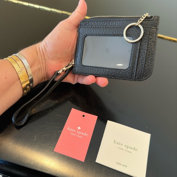 NWT Authentic Luxury Classic Preppy Small Card Holder Wristlet Key Ring Wallet - Picture 17 of 17